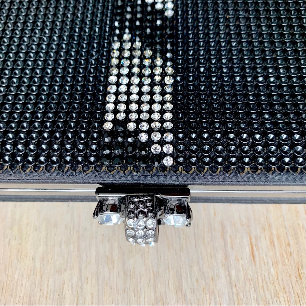 BLACK glam art deco crystal clutch - Picture 3 of 6